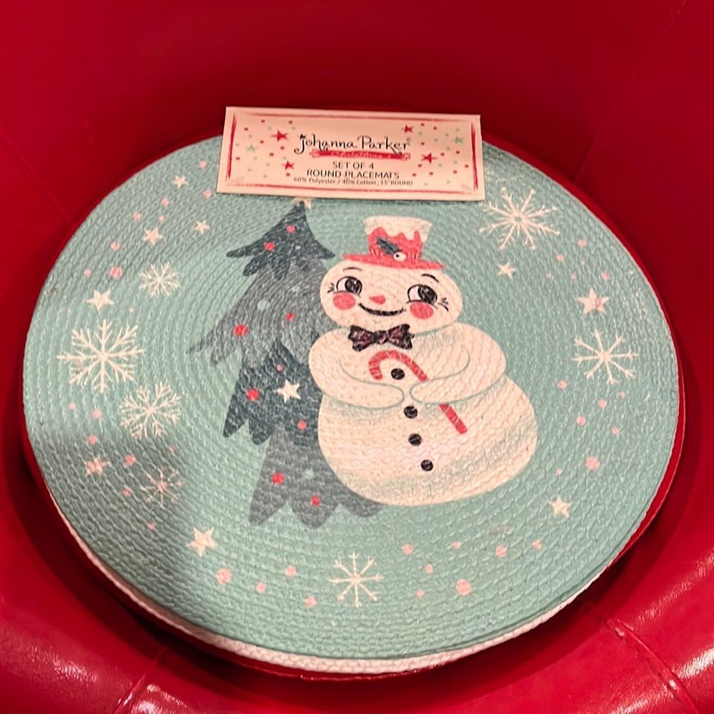 NWT Johanna Parker snowman placemats